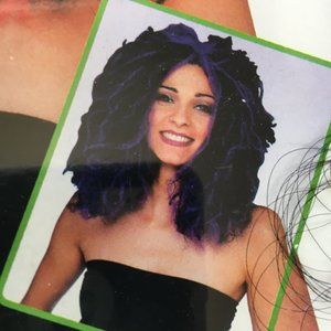 Dreadlock Party Purple & Blk Wig  NWT NOS VTG